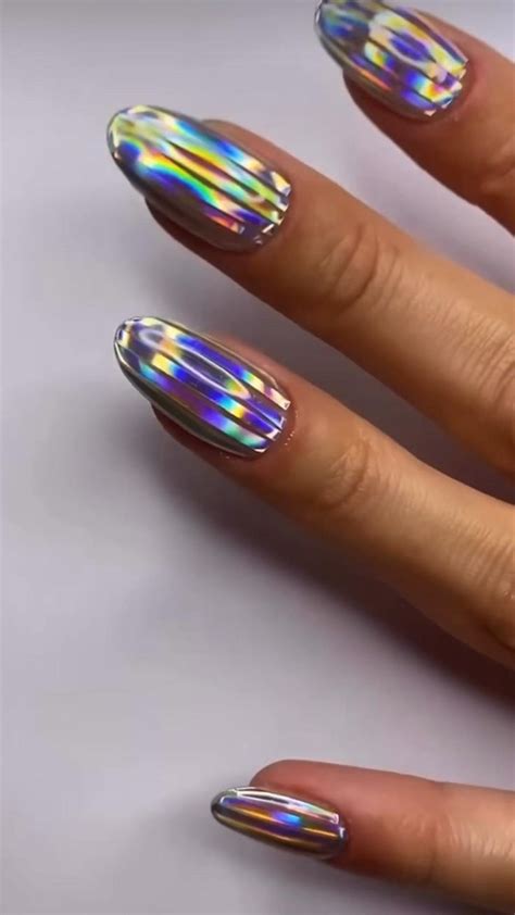 Holographic Nails 🌈🦄 | Nail art, Gel nails, Nail designs