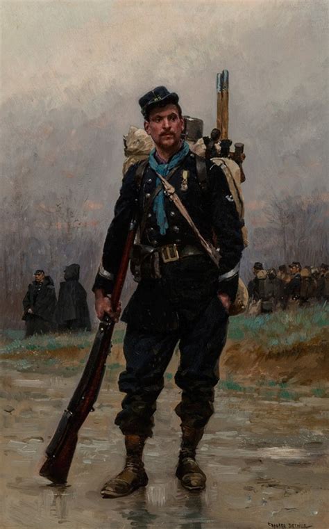 A French infantryman from the Franco-Prussian War by Jean-Baptiste Édouard Detaille - Artvee