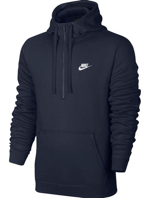 Nike - Nike Club Half Zip Longsleeve Men's Hoodie Blue/White 812519-451 - Walmart.com - Walmart.com