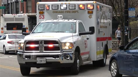 Ambulances responding with siren and lights: Chicago Fire Department ...