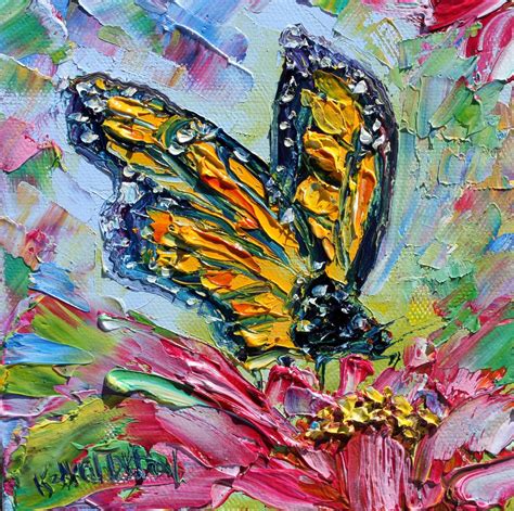 Butterfly painting, Monarch art, original oil palette knife ...