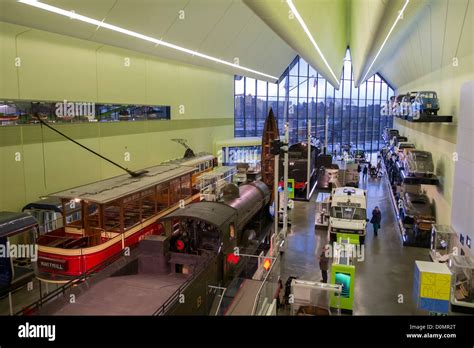 Interior of new transport museum at Riverside Museum in Glasgow Stock ...