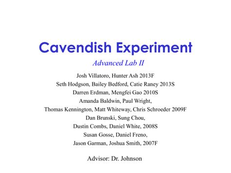 Cavendish Experiment