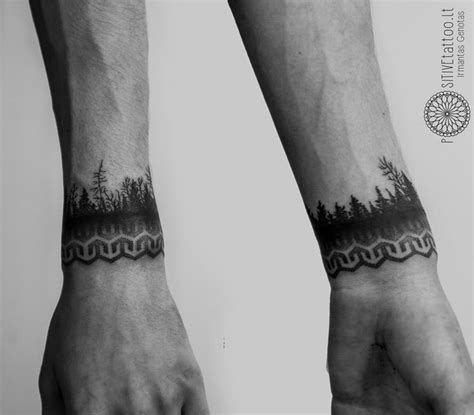 Beautiful forest silhouette and motifs by Positive tattoo in Vilnius http://positivetattoo.lt ...