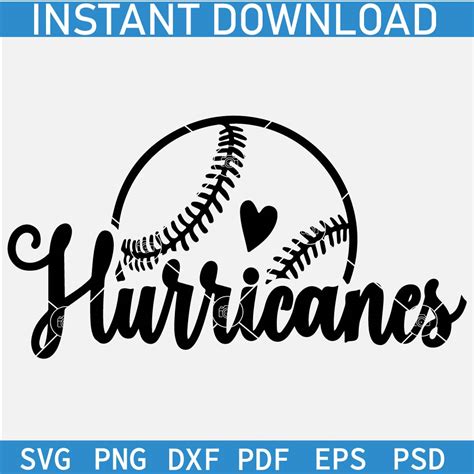 Hurricanes Half Baseball ball SVG, Miami Hurricanes Baseball Team SVG