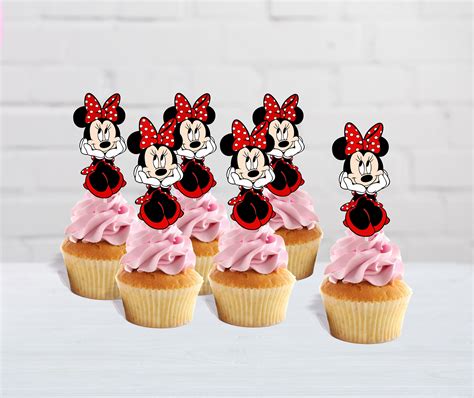 Minnie Mouse Cupcake Topper Set of 12 Minnie Mouse toppers in | Etsy