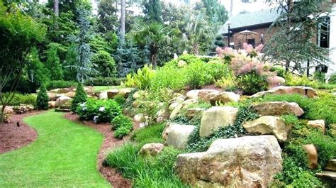 landscape berms and mounds landscaping berm ideas decor large boulders plants berm ...