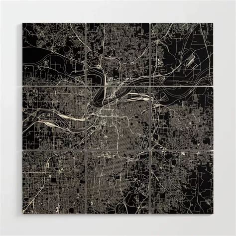 Kansas City Map Wood Wall Art