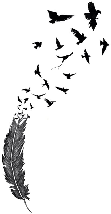 Feather Bird Silhouette Tattoo at GetDrawings | Free download