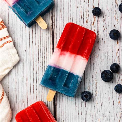 Red White and Blue Popsicles - Dishes With Dad