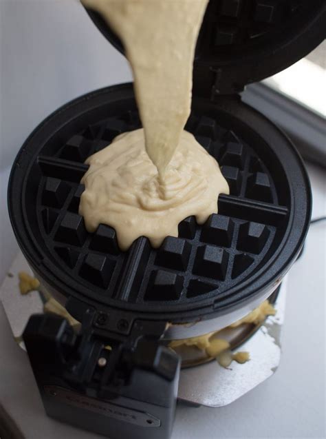 pouring batter into waffle iron | Belgian waffles, Waffle recipes, Easy ...