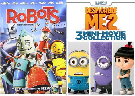 Buy Despicable Me 2: 3 Mini-Movie Collection + Robots Animated Movie DVD Cartoons Family double ...