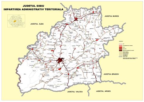 Judetul Sibiu – harta rutiera si administrativa – harti.wansait.com