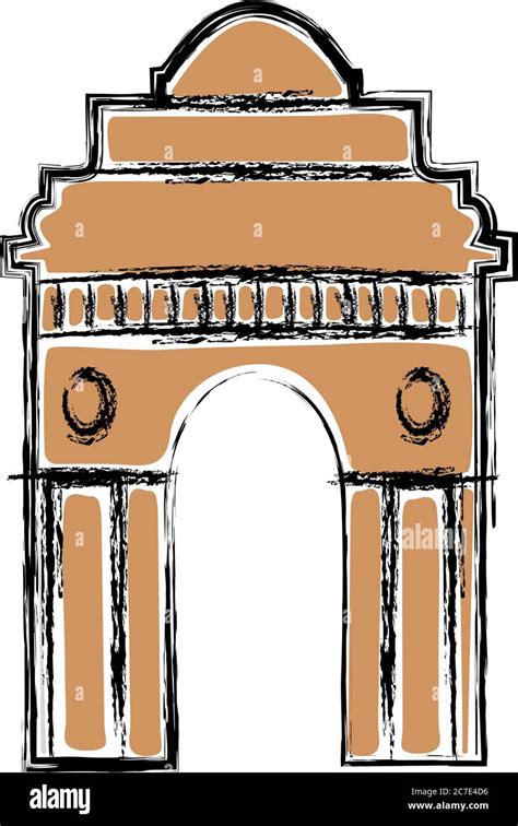 India gate sketch. Indian architecture - Vector illustration Stock Vector Image & Art - Alamy