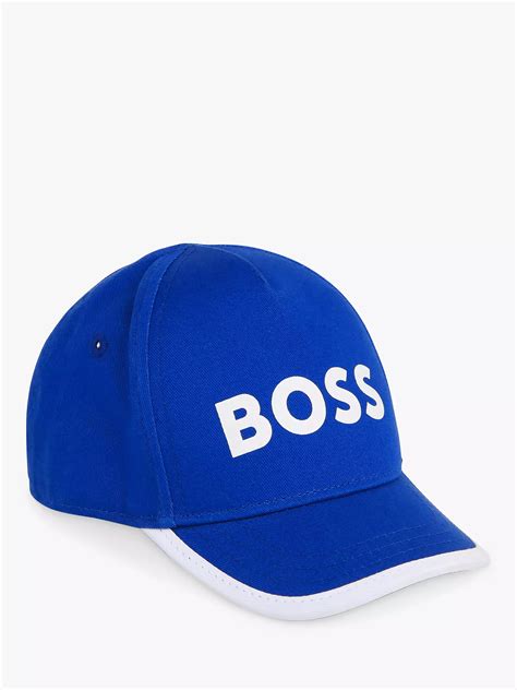 BOSS Baby Logo Embroidered Baseball Hat, Blue at John Lewis & Partners
