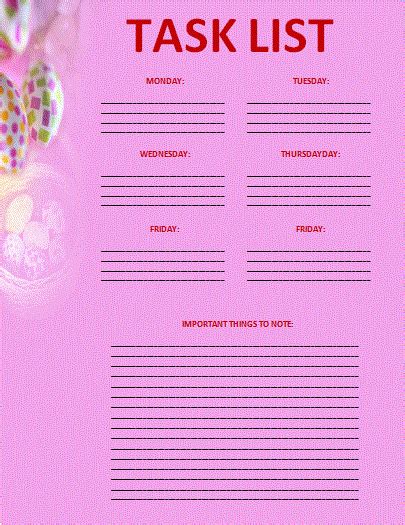 Task List Template | Word Templates