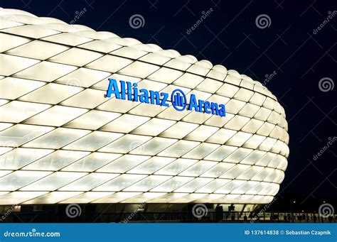 Allianz Arena in Munich at Night in White Editorial Stock Photo - Image of munich, dark: 137614838