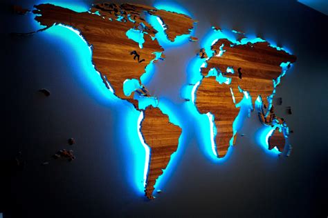 Wooden Map World Map Led Map Wall Map Wooden Map Led Wall Art | Images and Photos finder