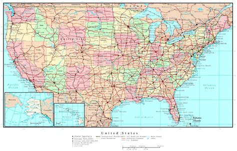 United States Road Map Free And Travel Information | Download Free | Free Printable Us ...