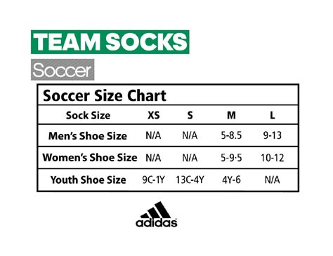 Soccer Sock Size Chart - Adidas Download Printable PDF | Templateroller