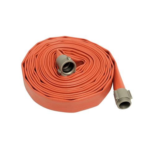 4"x 100' Red Coupled Aluminum NST/NH Rubber Covered Fire Hose (500 LB Test) - Fast Fire Parts USA