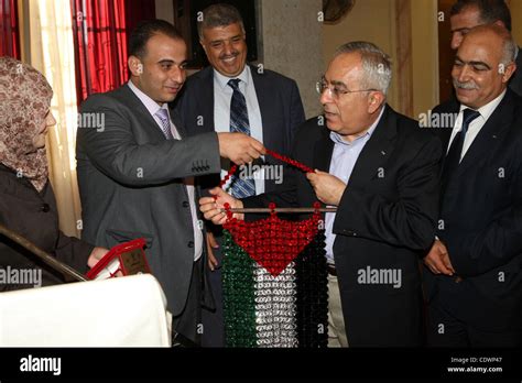 Palestinian Prime Minister, Salam Fayyad during the closing session of ...