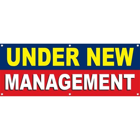 Items similar to Under New Management Vinyl Banner Sign on Etsy