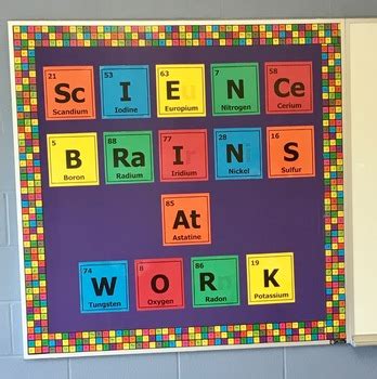 Science Bulletin Board: "Science Brains At Work" Periodic Table by MissMc