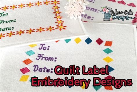 In the hoop Quilt Labels Machine Embroidery Designs | Quilt labels, Machine embroidery designs ...