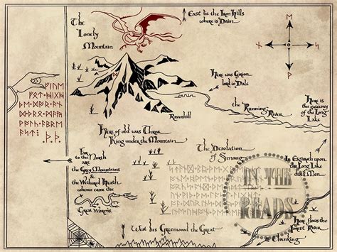 Thorin's Map / The Lonely Mountain / Free US Shipping | Etsy Fantasy ...