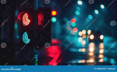 Traffic Light on a Pole stock photo. Image of pedestrian - 308982302