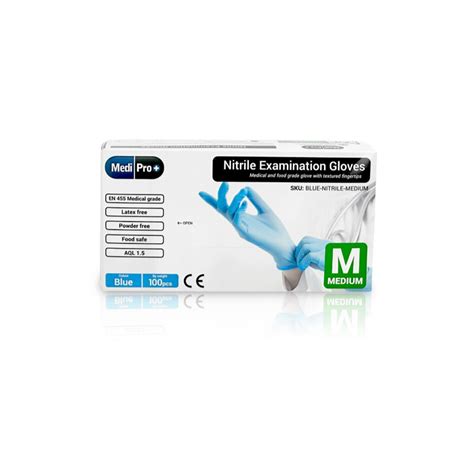 Blue Nitrile Gloves Medium (1 Box x 100 Gloves) - Revive Pharma