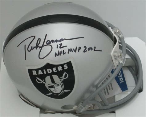 Raiders RICH GANNON Signed Riddell Oakland Mini Helmet AUTO w/NFL MVP ...