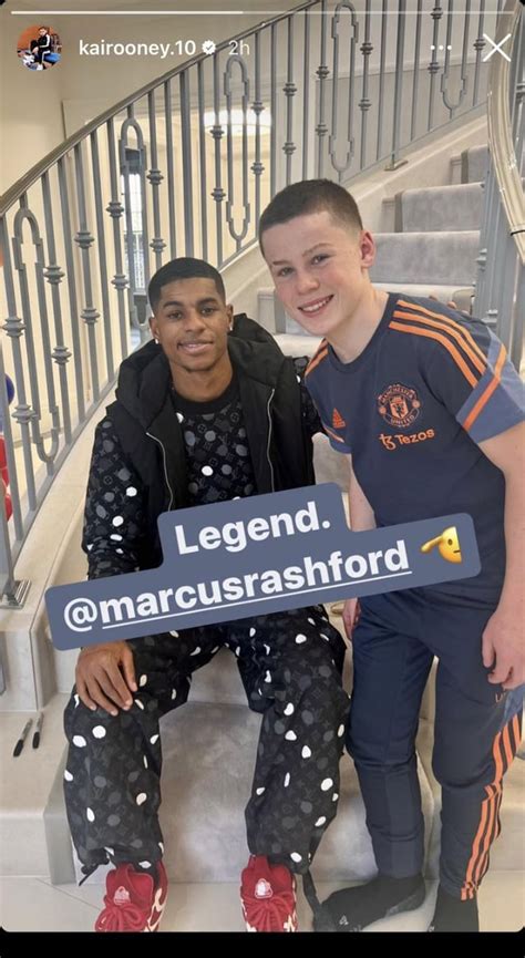 Kai Rooney on Instagram : “Legend. @marcusrashford” : r/reddevils