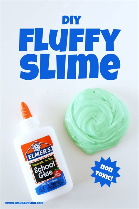 DIY Fluffy Slime Recipe (Non-Toxic!) - Hi Sugarplum!