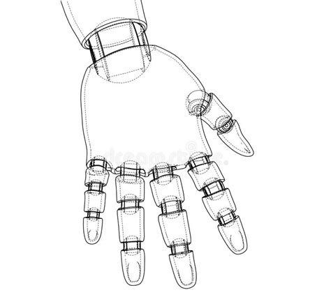 Robot Hand Outline. Vector Rendering of 3d Stock Vector - Illustration ...