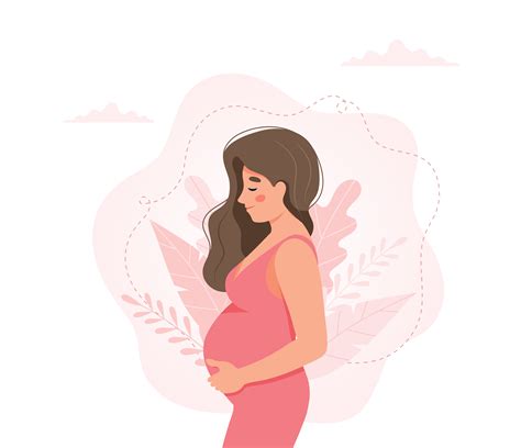 Pregnant woman concept vector illustration in cute cartoon style 3221685 Vector Art at Vecteezy