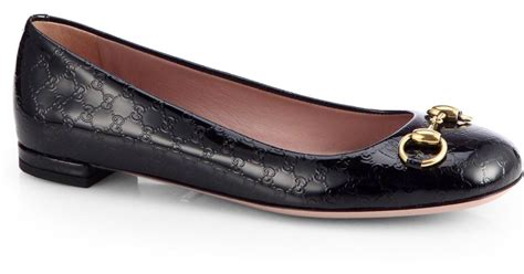 Gucci Jolene Gg Patent Leather Ballet Flats in Black | Lyst