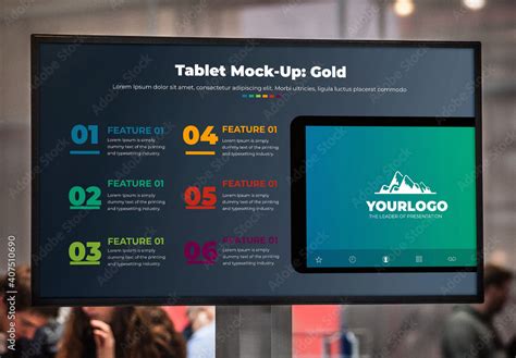 Tablet Features List Infographic Stock Template | Adobe Stock