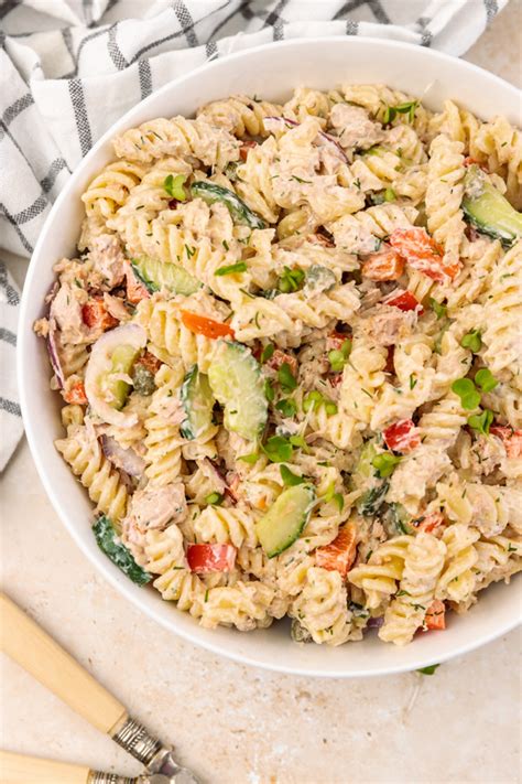 Creamy Tuna Pasta Salad Recipe - The Dinner Bite