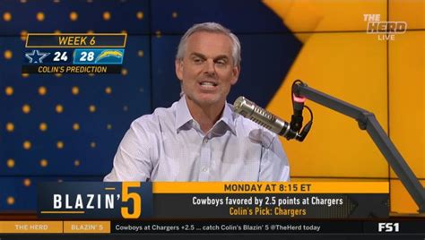 Blazing 5: Colin Cowherd Week 6 NFL Picks 2023 On Fox Sports