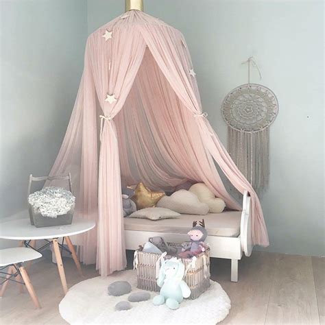 Bed Canopy-Uarter Princess Baby Dome Bed Canopy Mesh Gauze Kids Bed ...