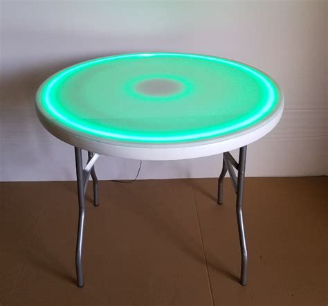 36 Inch Round LED Glow Top Folding Table