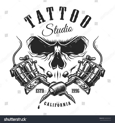 Emblema do estúdio de tatuagem com: vetor stock (livre de direitos ...