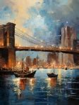 Brooklyn Bridge Painted Art Free Stock Photo - Public Domain Pictures