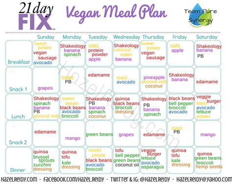 New 21 Day Fix Vegan Menu! | Vegan meal plans, Vegan 21 day fix, 21 day ...