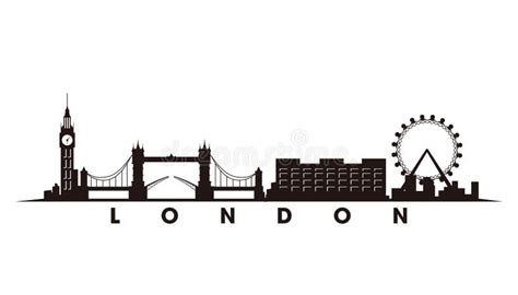 London Skyline and Landmarks Silhouette Vector Stock Vector ...