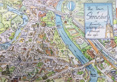 A Map of Shrewsbury - Etsy UK