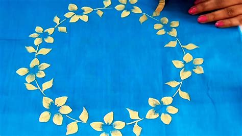 DIY : One Stroke Floral Wreath Painting on Fabric | Easy & Very Simple Fabric Painting Ideas ...