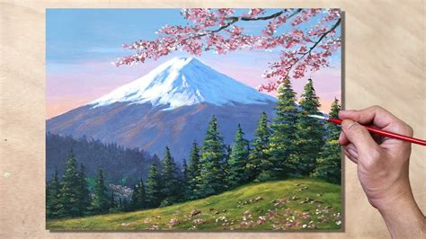 Acrylic Painting Mt. Fuji Landscape - YouTube